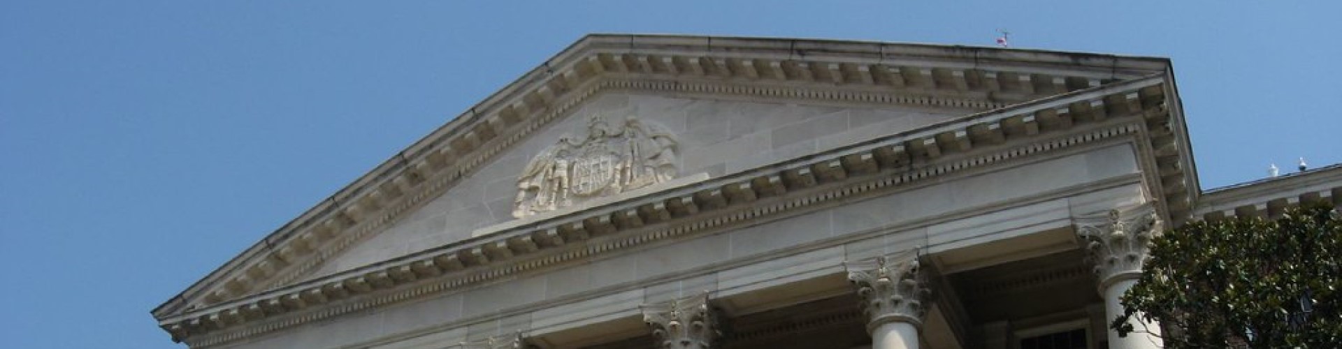Annapolis Maryland State Legislature Building Against Blue Sky